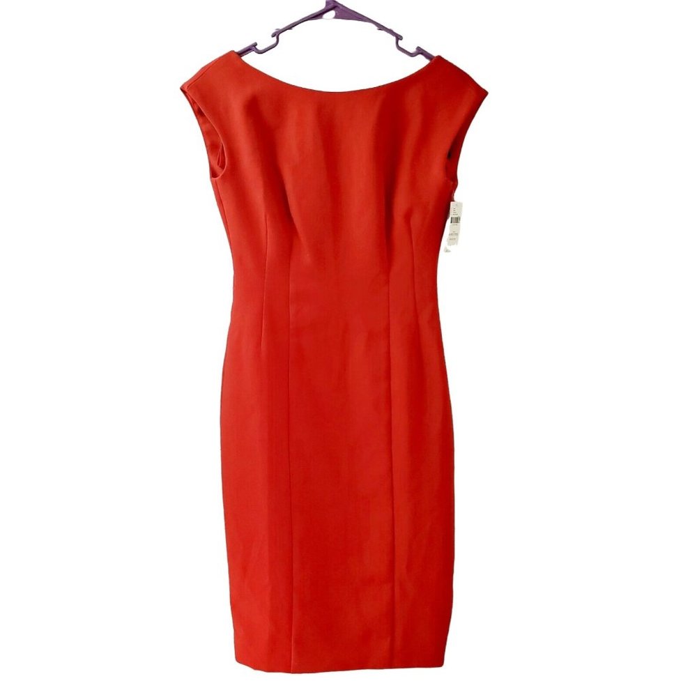 Anthro by Maeve Open Back Boat Neck Red Valentines Sheath Dress Size 0P NWT $178